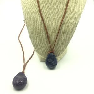 Purple and blue stone necklace